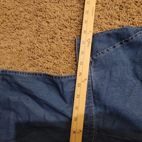 American Apparel Blue Denim Wide Leg Overalls,  sz XL - Picture 16 of 16